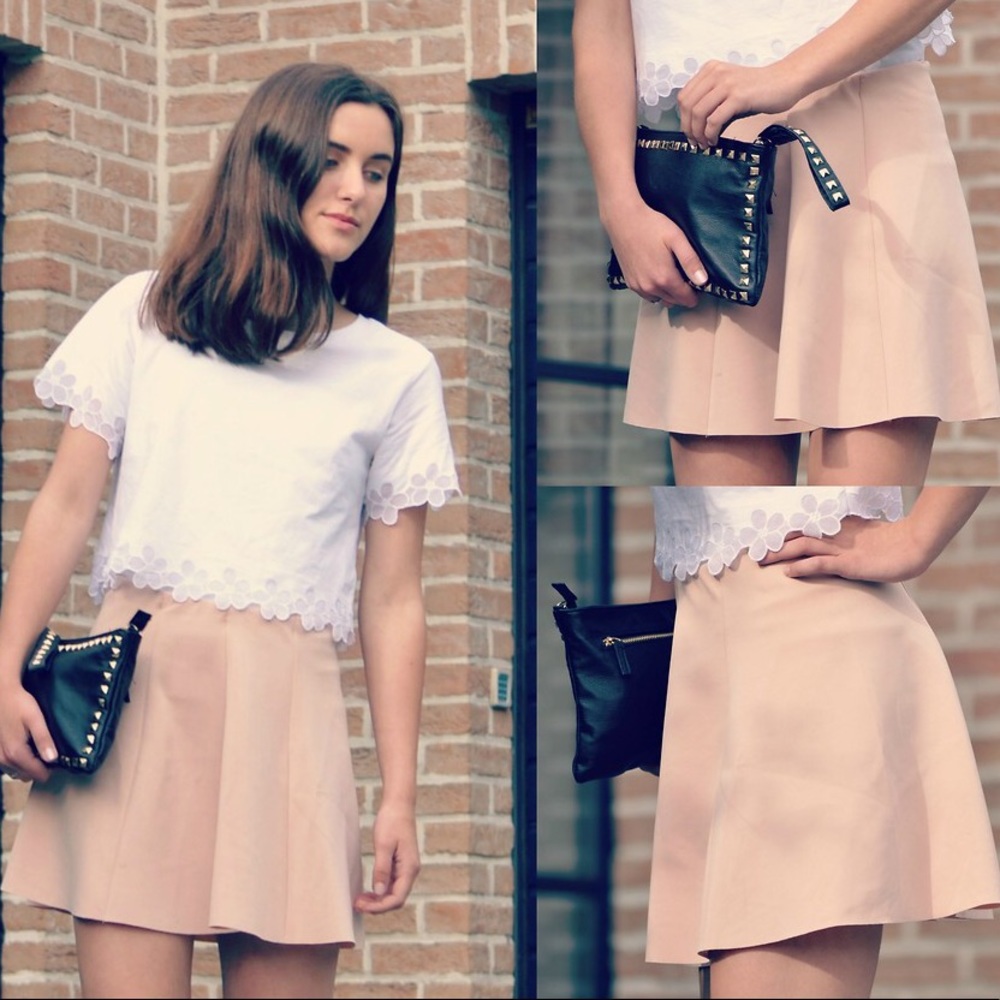 Pink Leather Skirt
